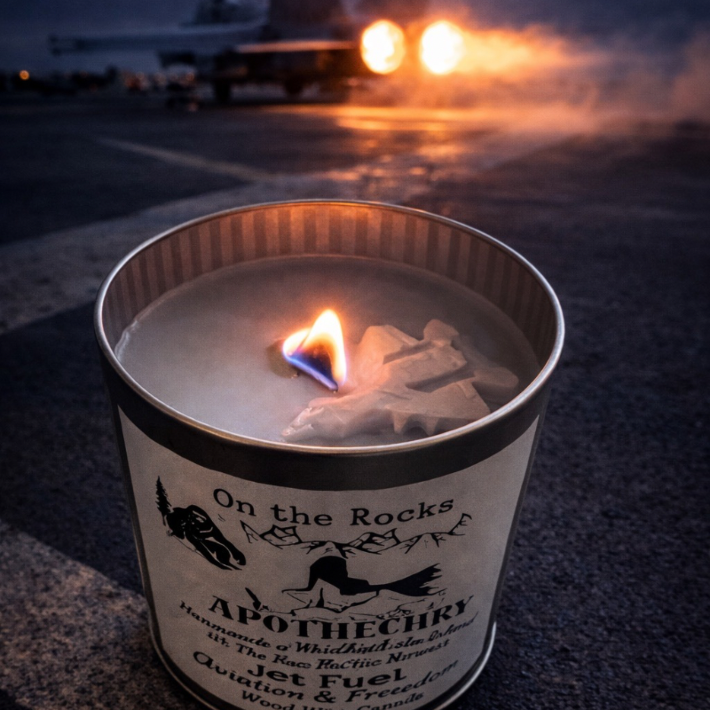 Jet Fuel Wood Wick Candle